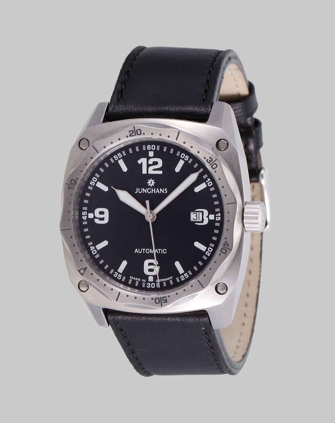 德国名表专场junghans 荣汉斯男款黑色pilot飞行员表系列机械表