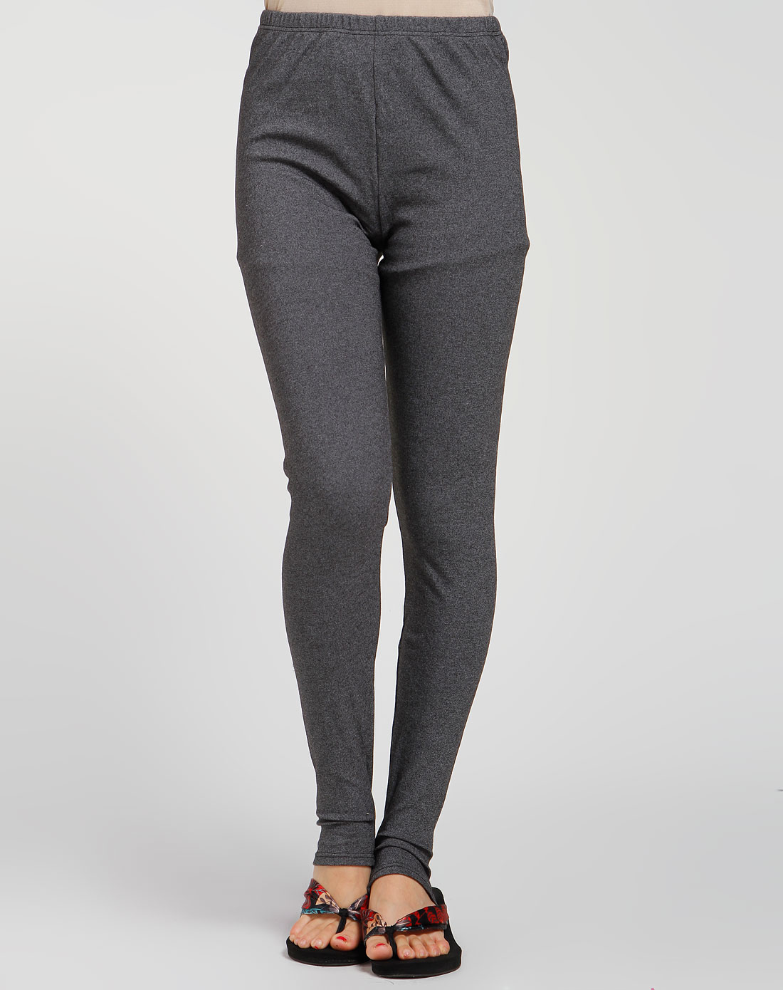 纤丝鸟女士专场深灰色时尚踩脚裤