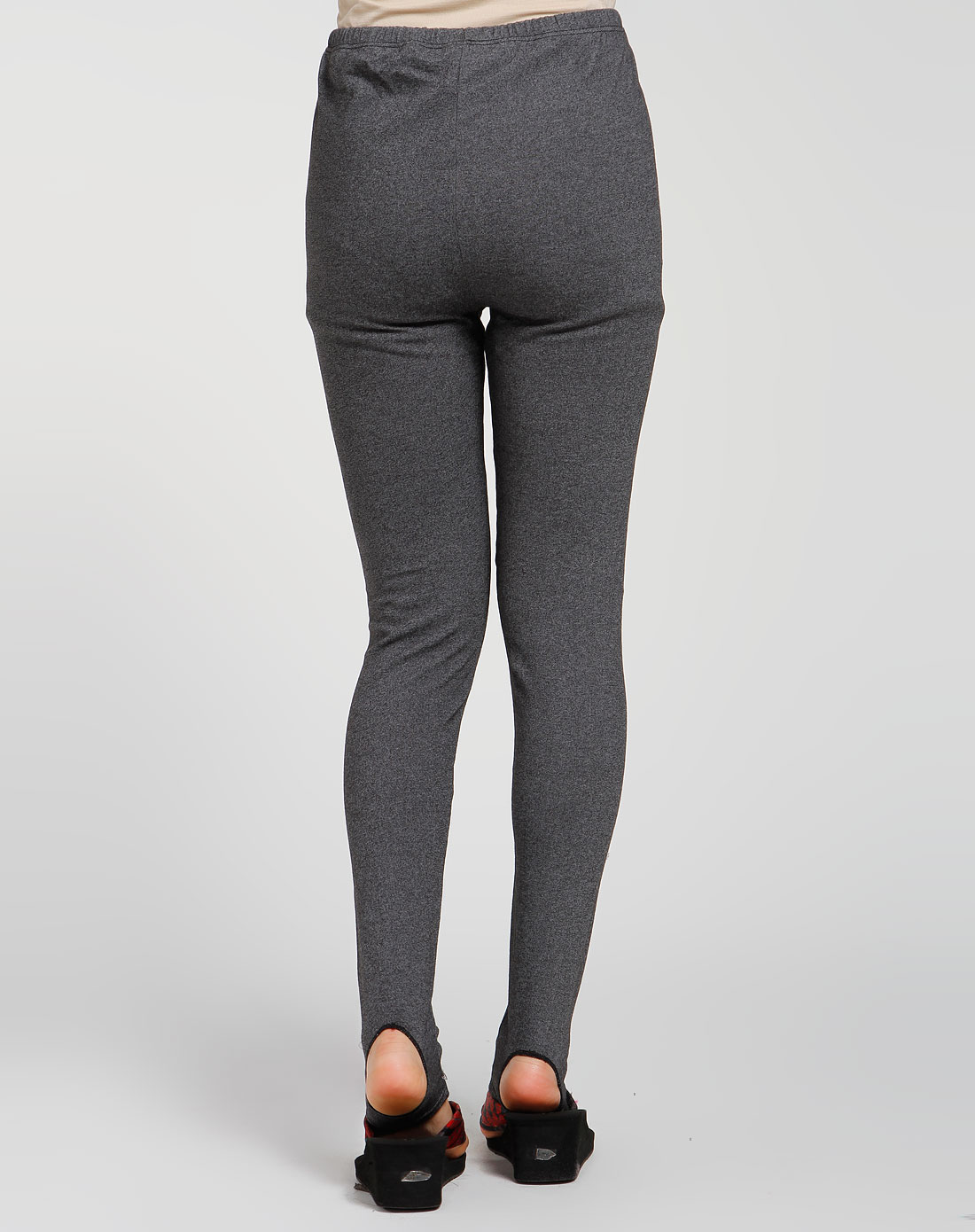 纤丝鸟女士专场深灰色时尚踩脚裤