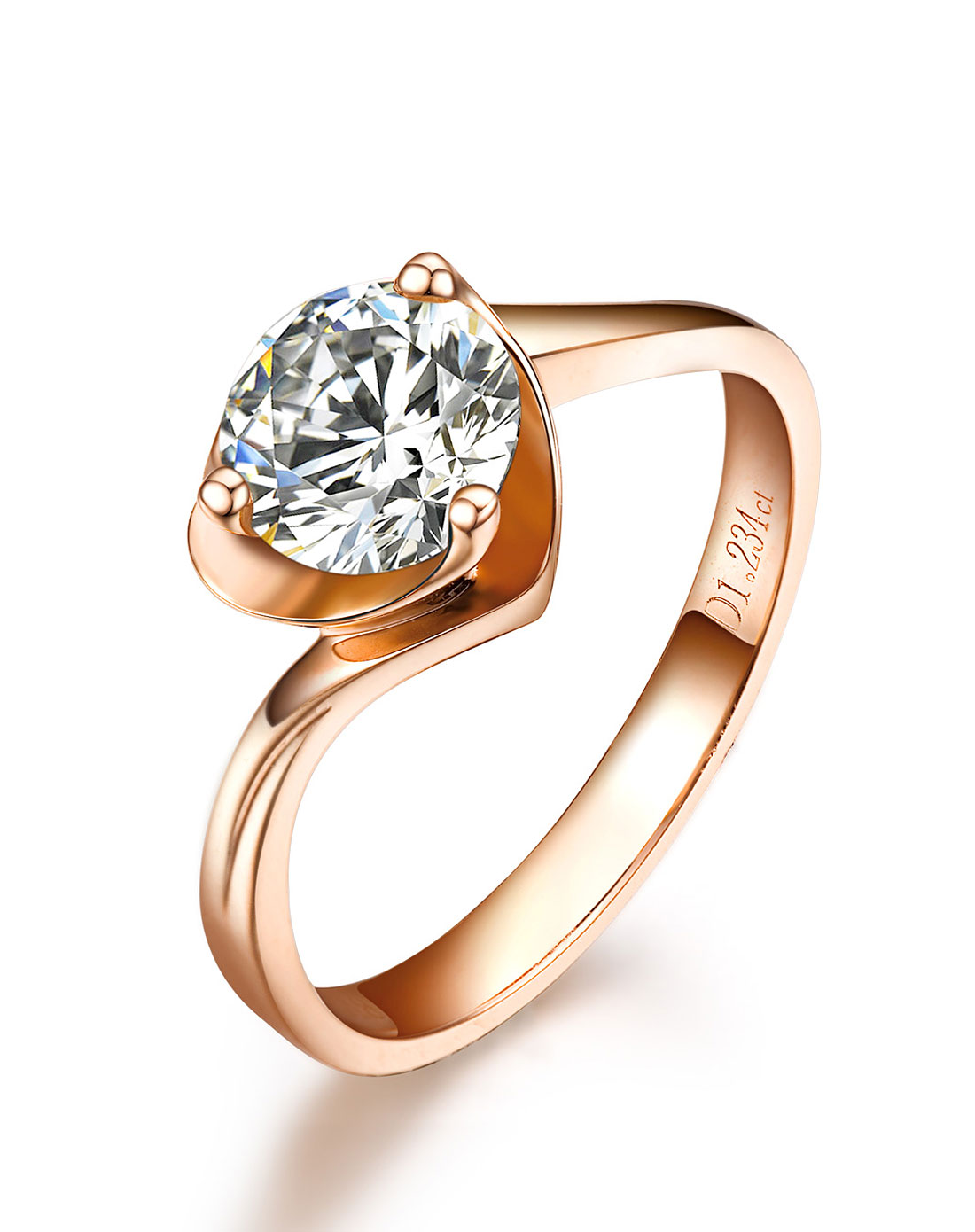 佐卡伊钻饰专场玫瑰18k金101钻石女戒