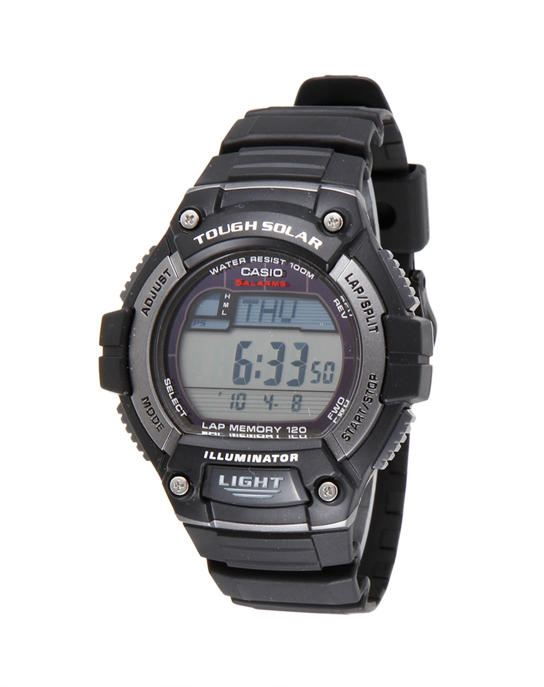 运动手表专场casio 男款黑色太阳能电力多功能电子表