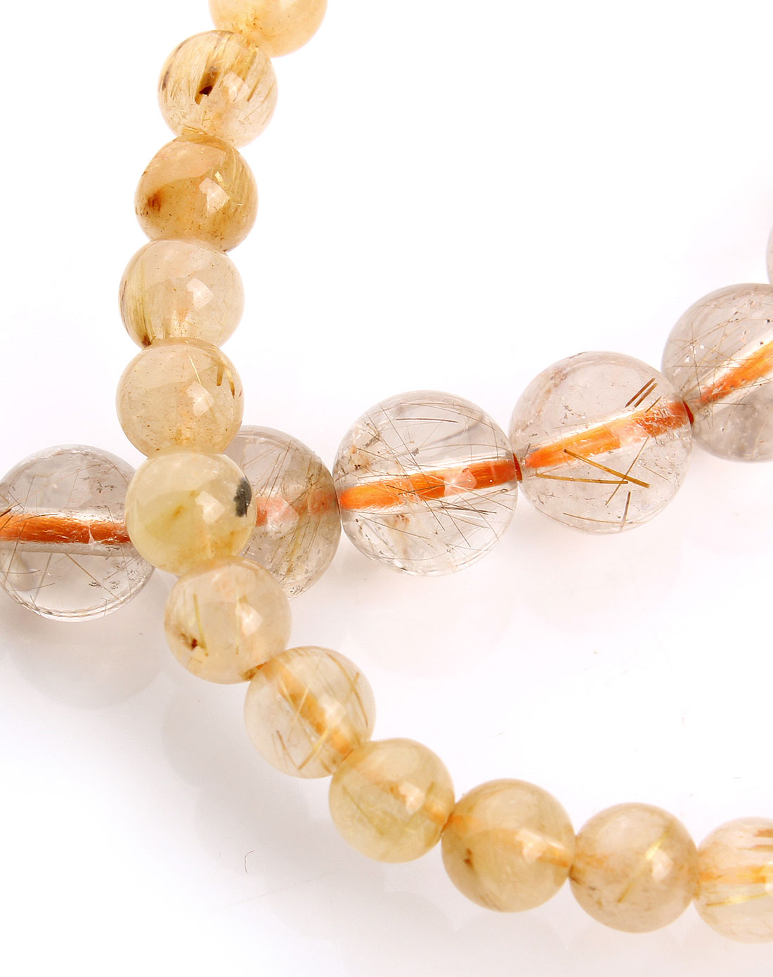 千美物语天然水晶礼品套装(天然发晶手链 天然虎眼石108颗佛珠手链)