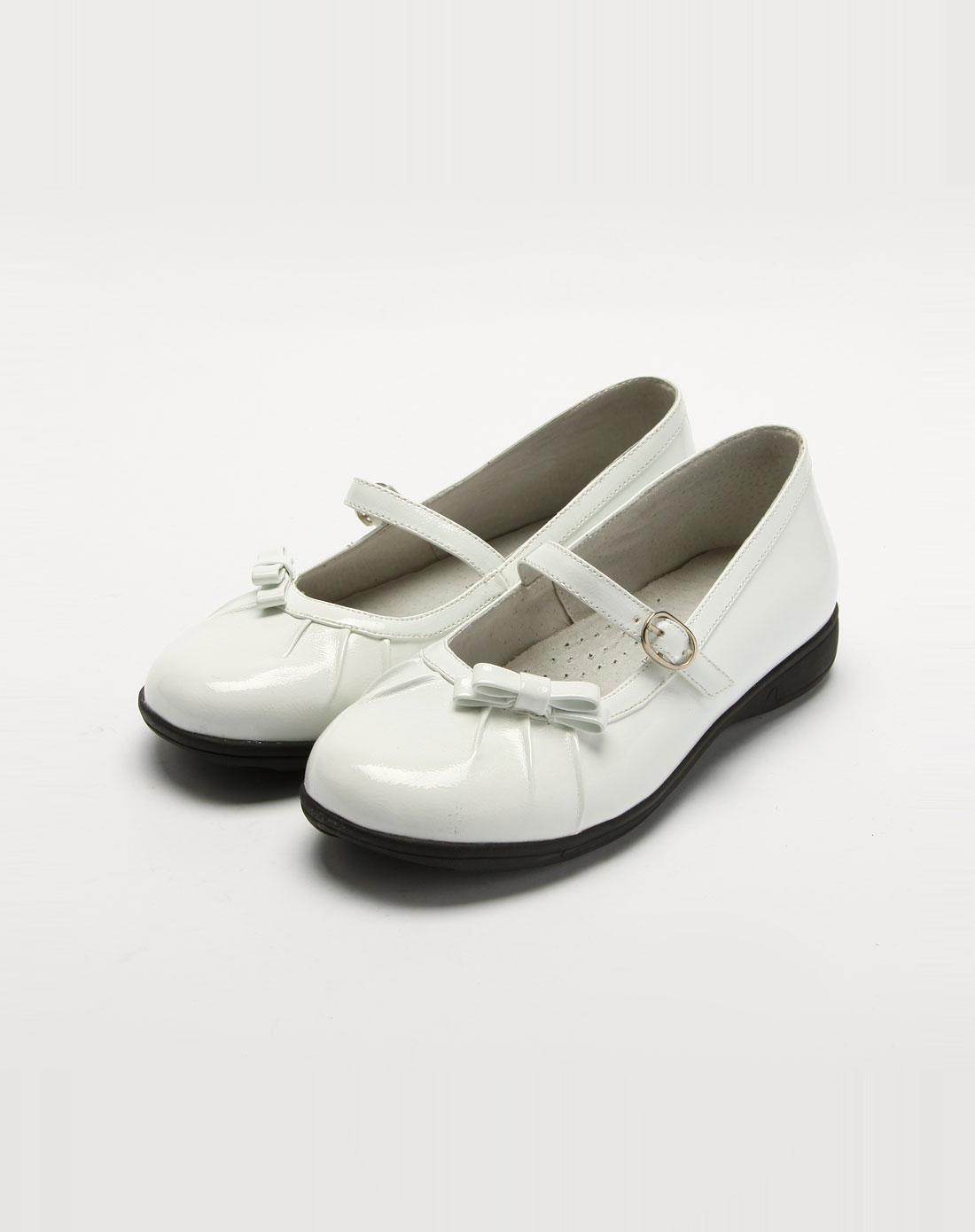 童鞋专场斯乃纳 女童白色皮鞋