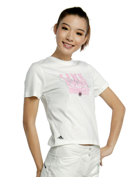 阿迪达斯adidas女款白色短袖t恤140524