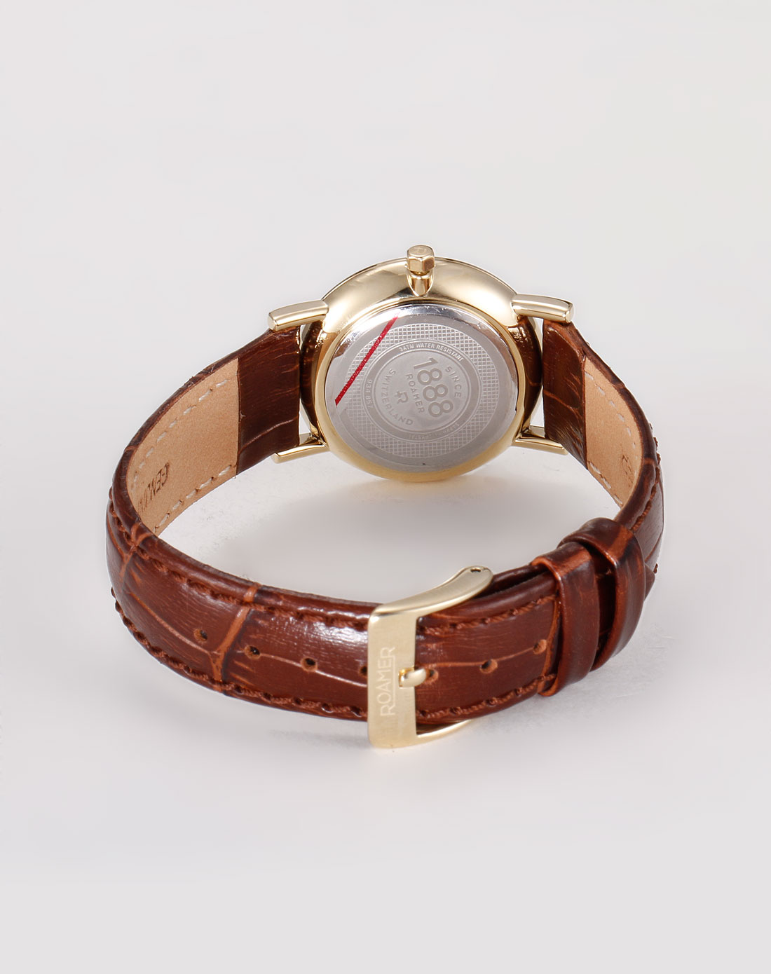 罗马roamer女款白/棕色时尚石英表