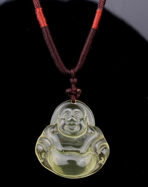 千美物语天然黄水晶小佛吊坠