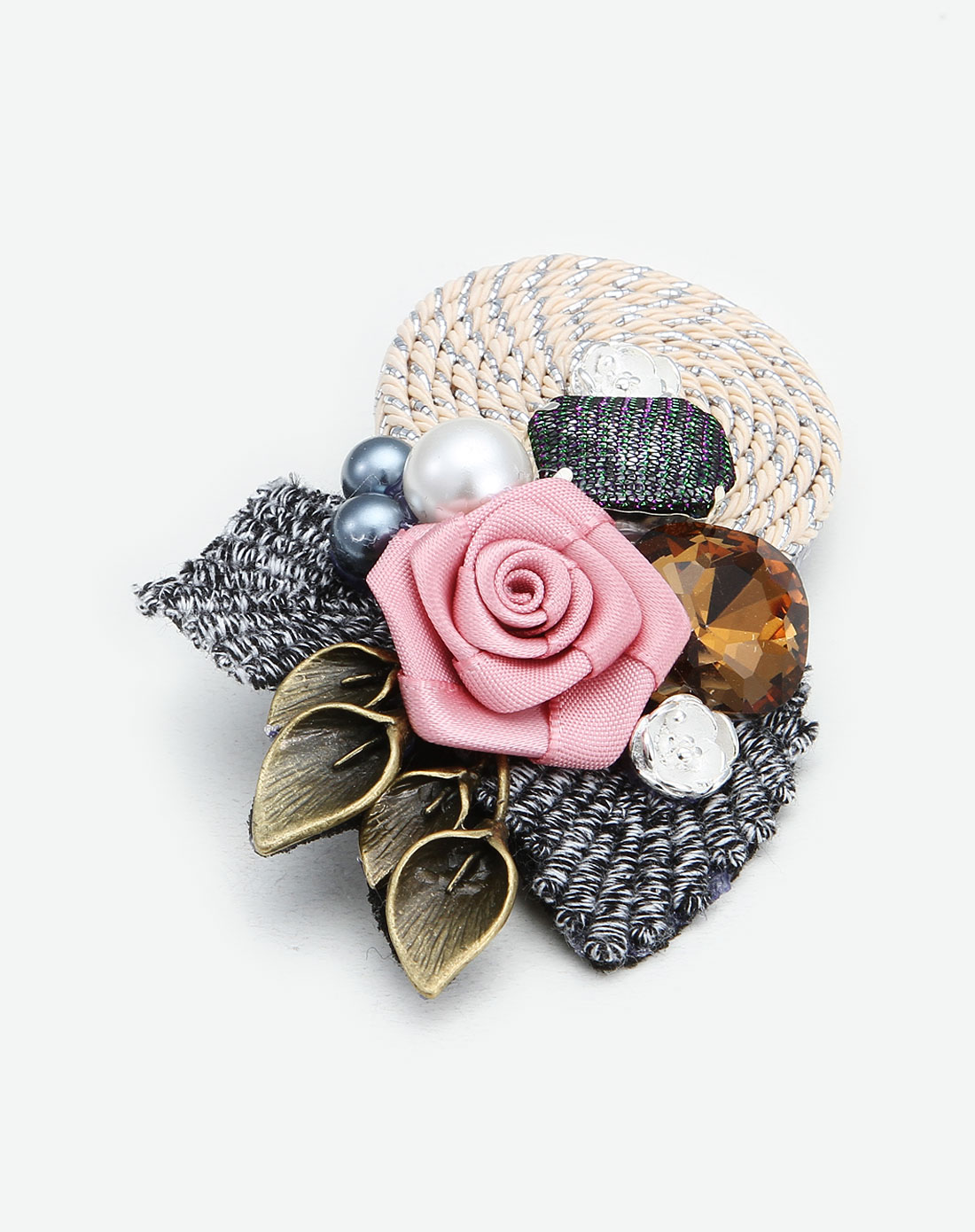 mocha bonbon 手工布艺玫瑰花发饰