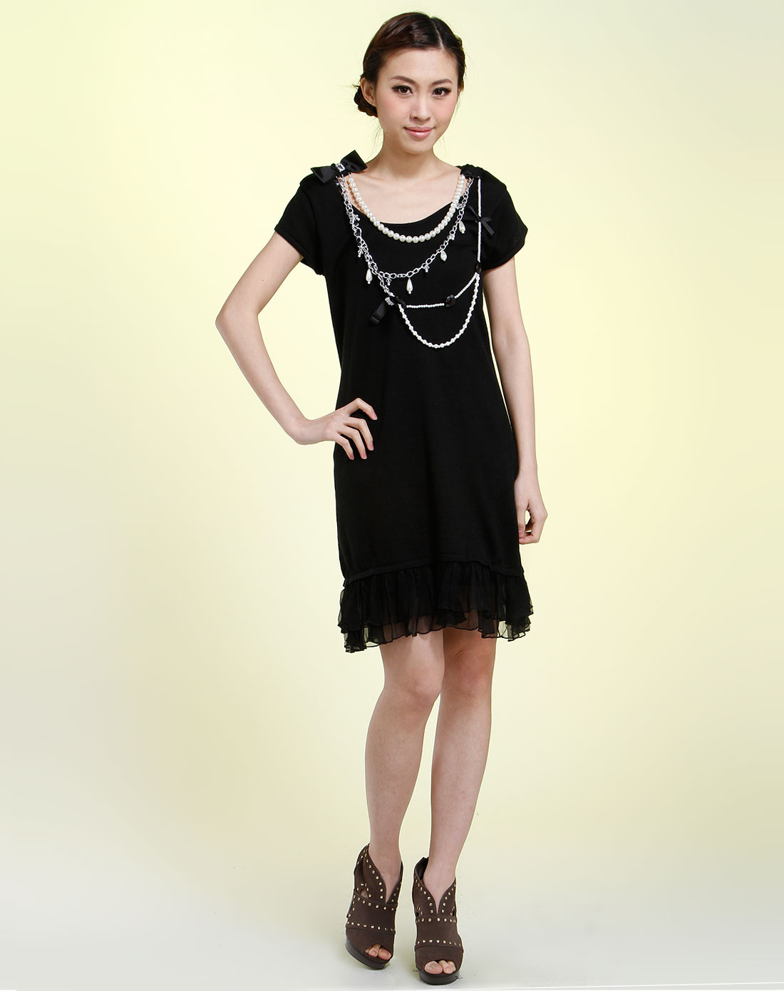 jojo jeans&naturally jojo女装专场naturally jojo 黑色高贵流行短袖