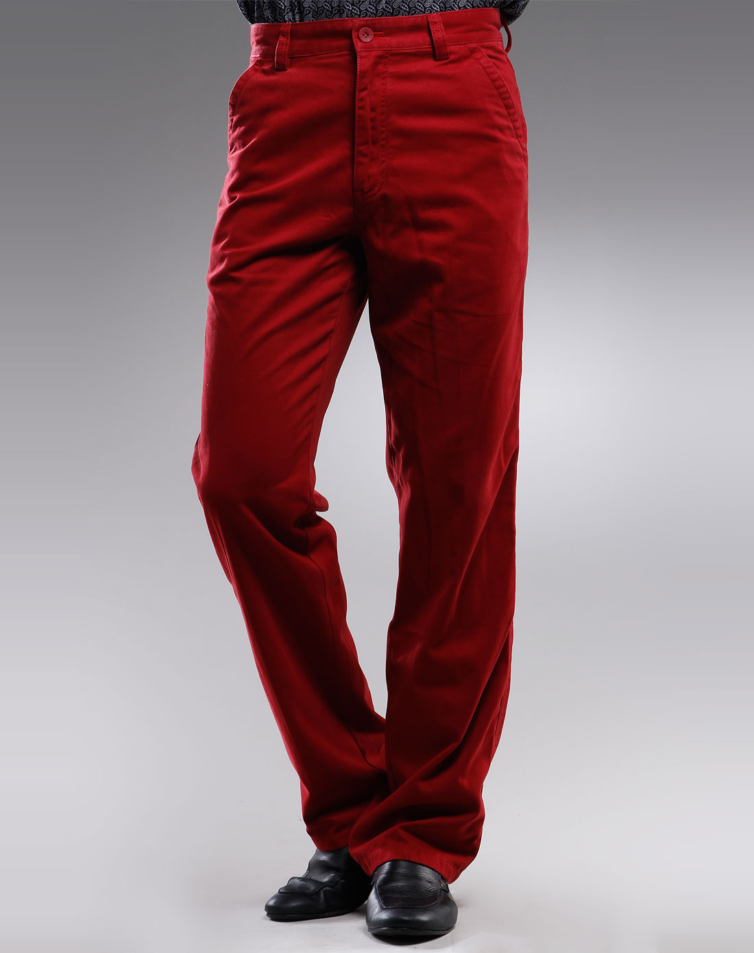 benato暗红色休闲牛仔长裤