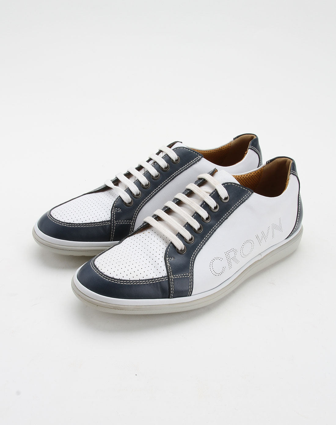 皇冠crown-男鞋白色时尚简约休闲鞋