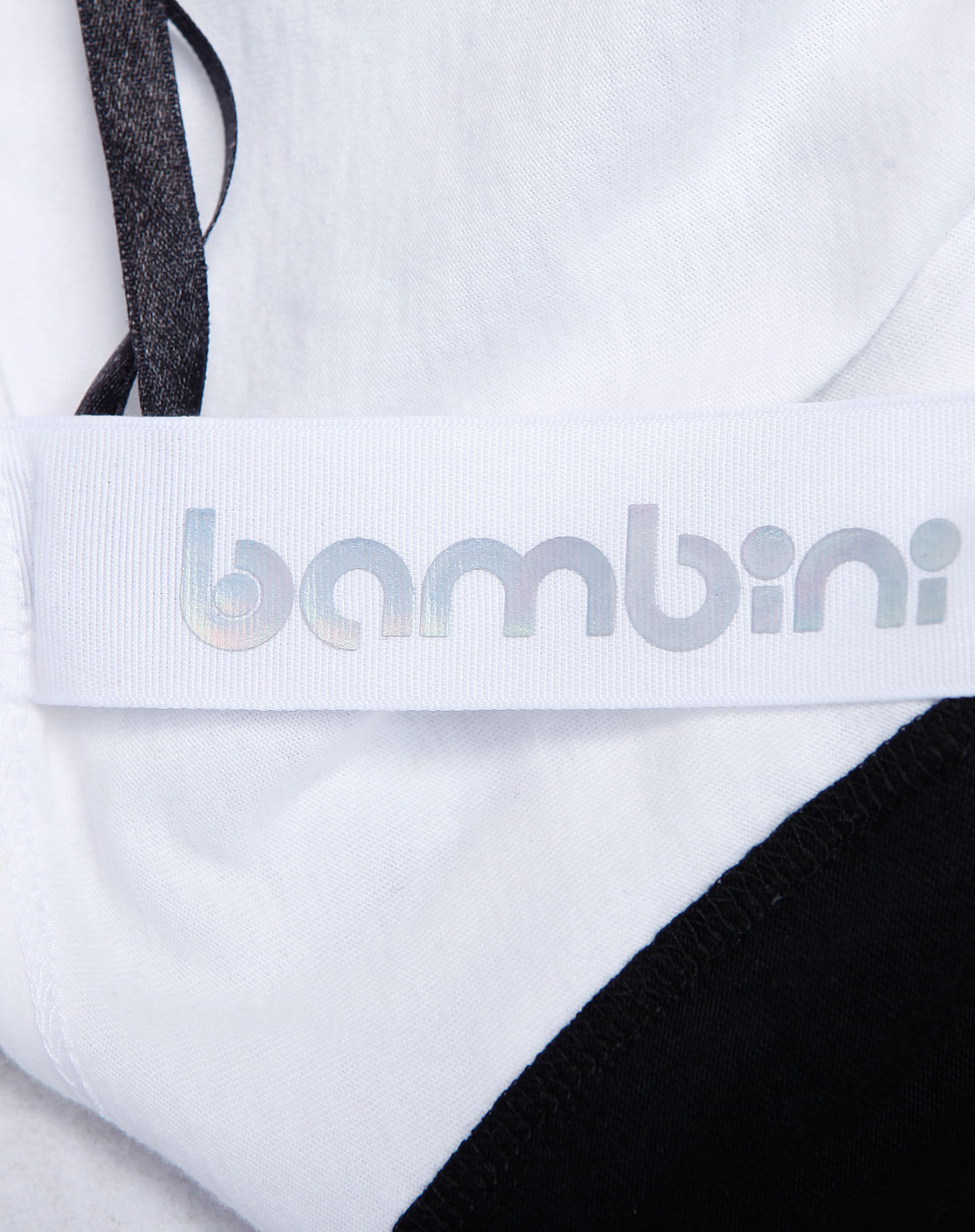 纯真传说bambini女款白/黑色圆领短袖t恤