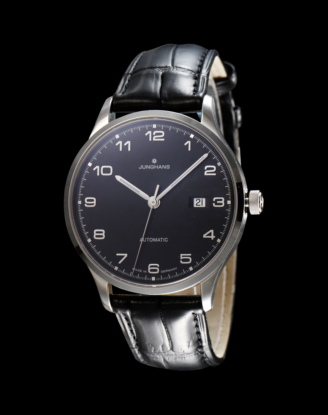 德国名表专场junghans荣汉斯男款黑色attaché大使系列机械手表