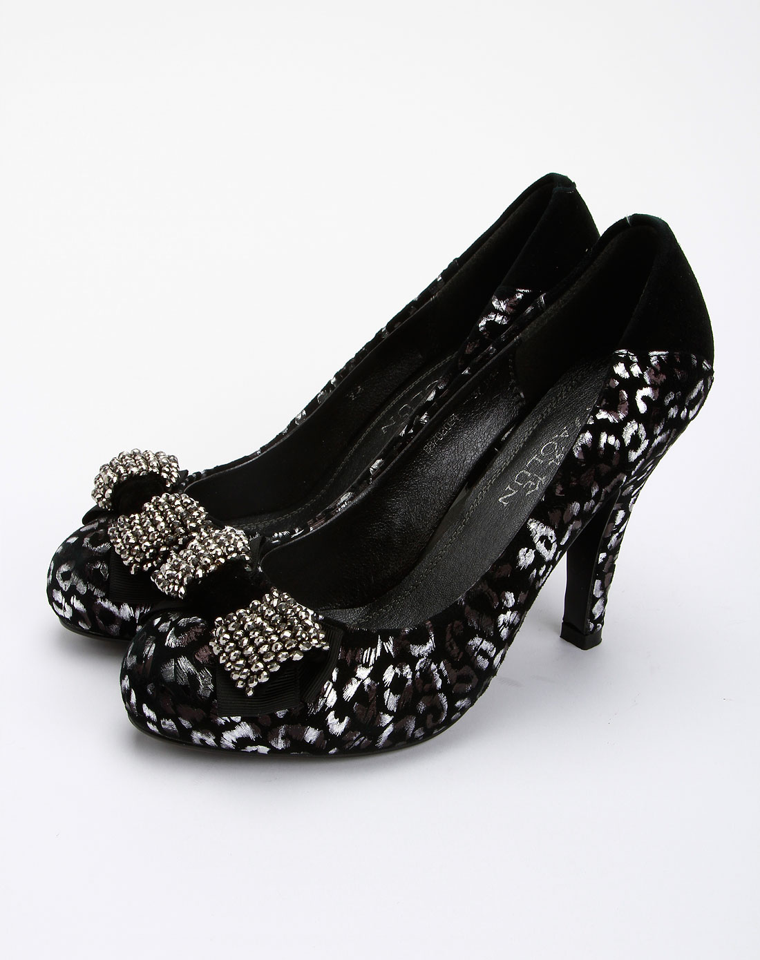 澳伦aolun女鞋专场黑/银色时尚简约单鞋