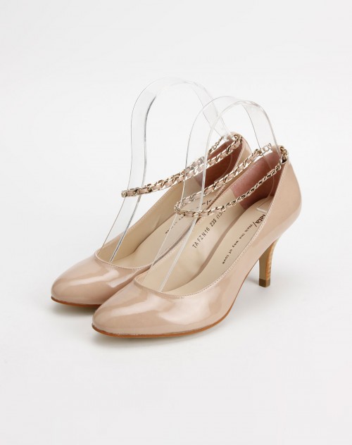 他她tata粉色时尚光面小牛皮鞋