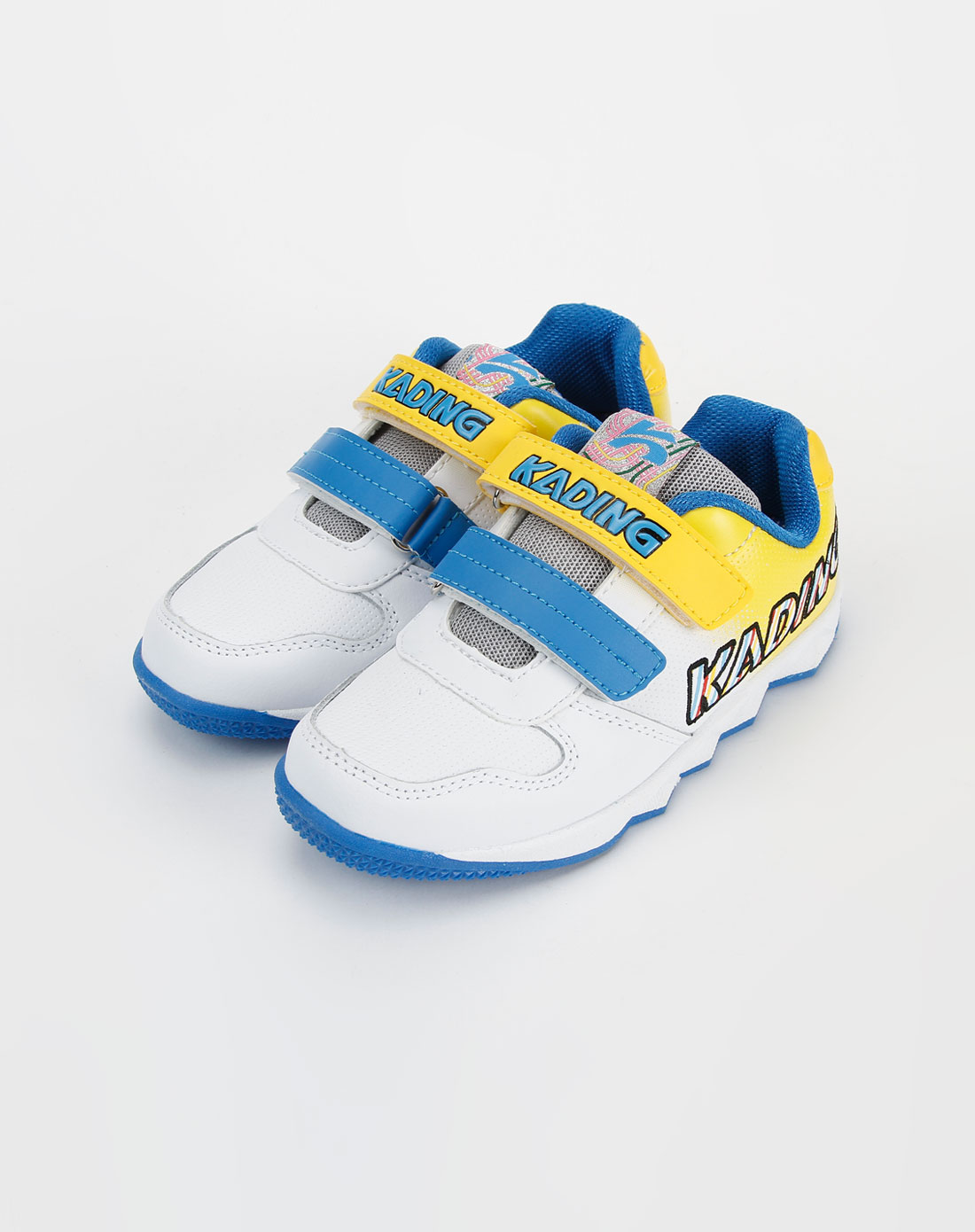 童装童鞋库存专场卡丁童鞋 男中童白/黄色印字运动鞋