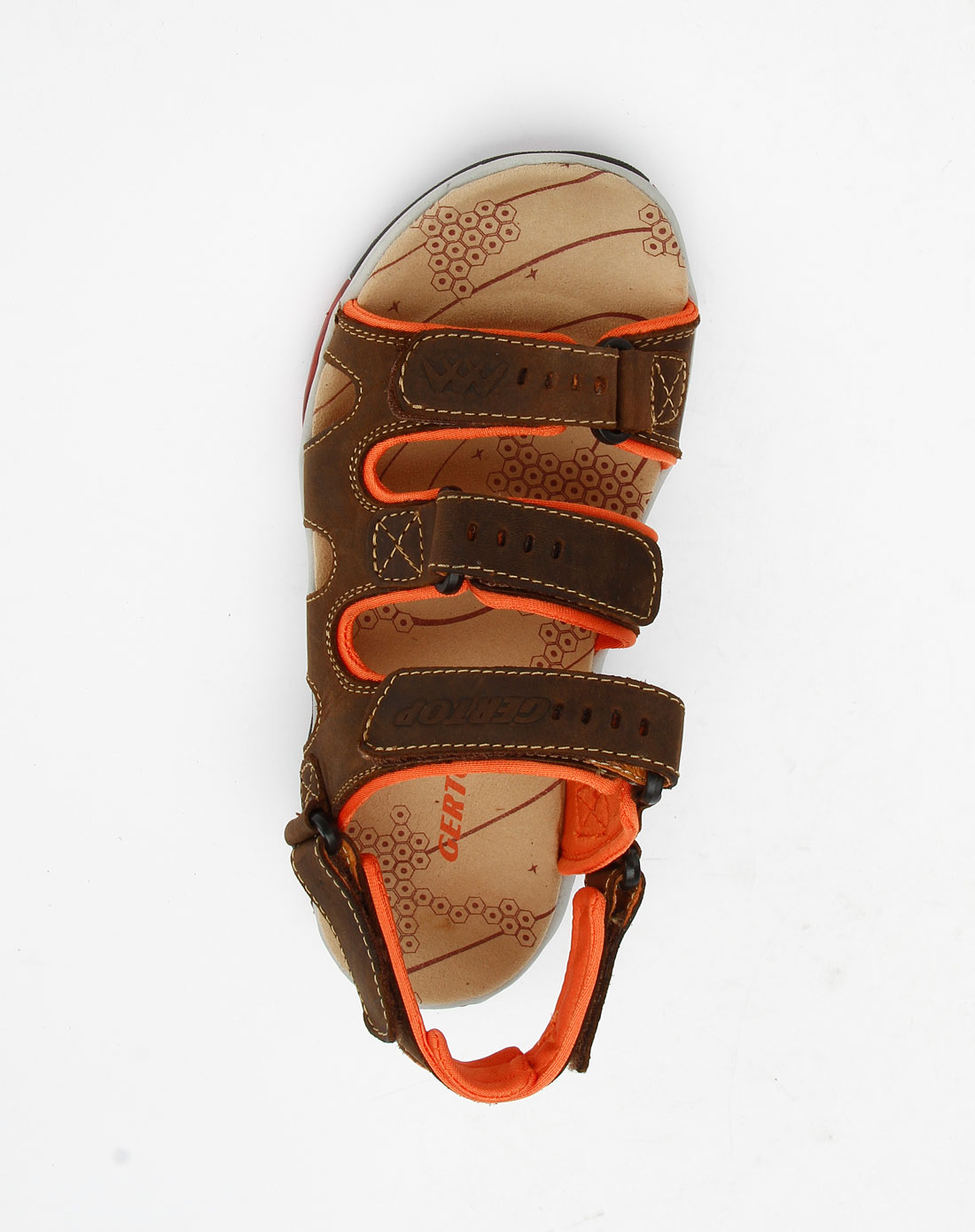 德意志山峰gertop女士专场女款褐色魔术贴沙滩凉鞋