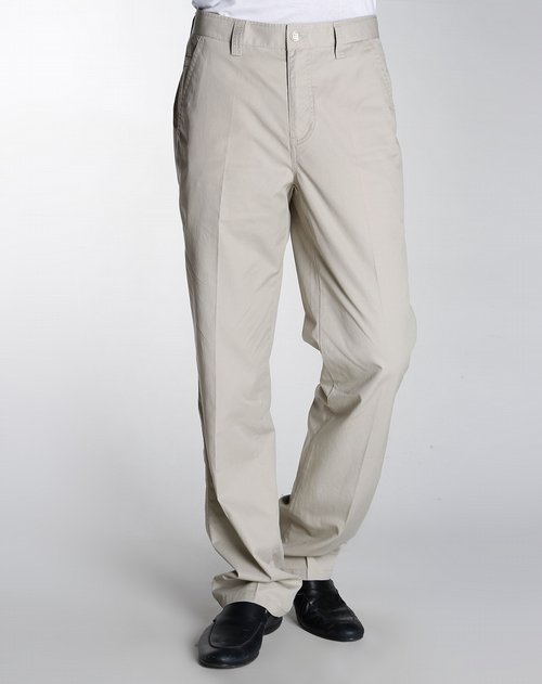 柒牌男装专场米灰色简约休闲长裤