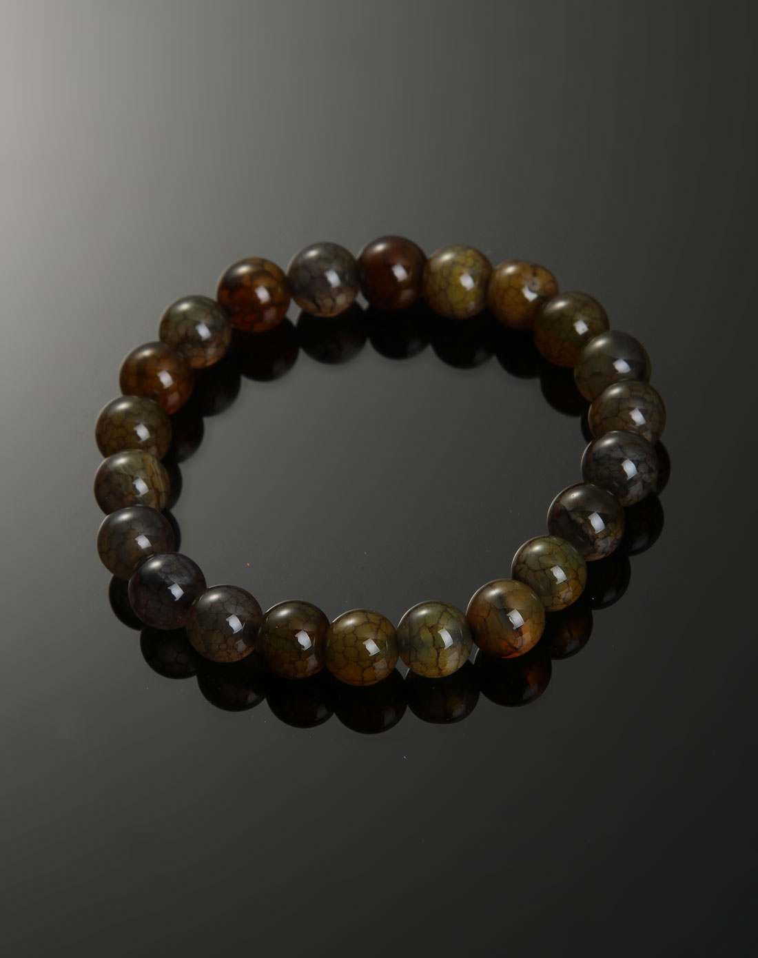 绿野翡翠天然稀有玛瑙龙纹石手链0.8-1.0cm