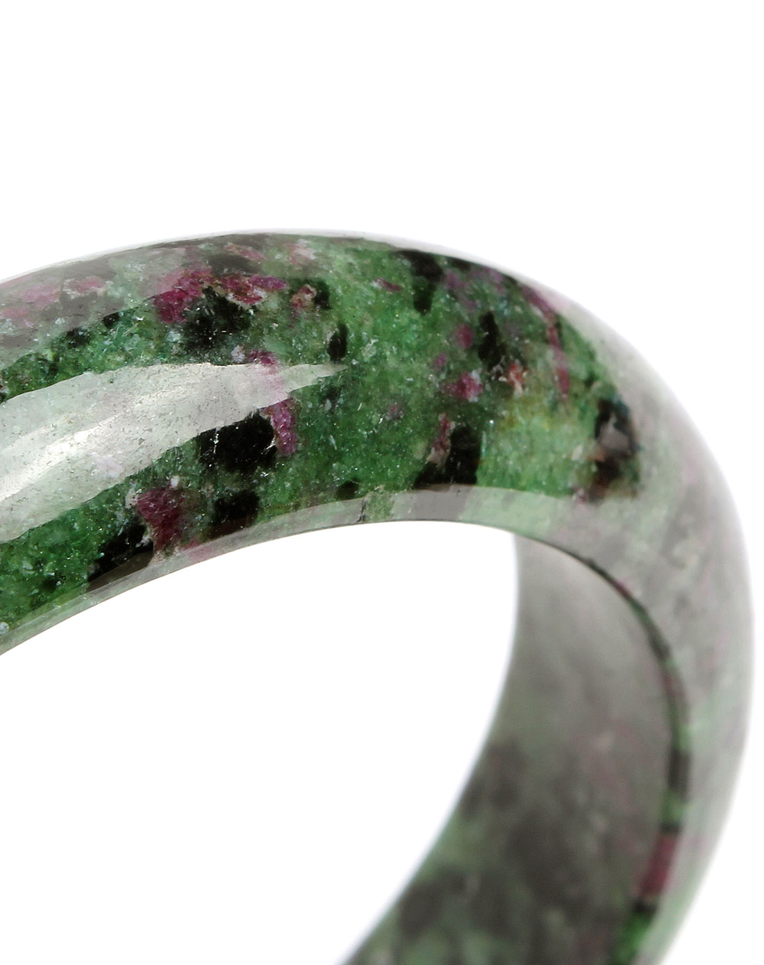 翡翠森林天然精选红宝石黝帘石手镯01(附鉴定证书)