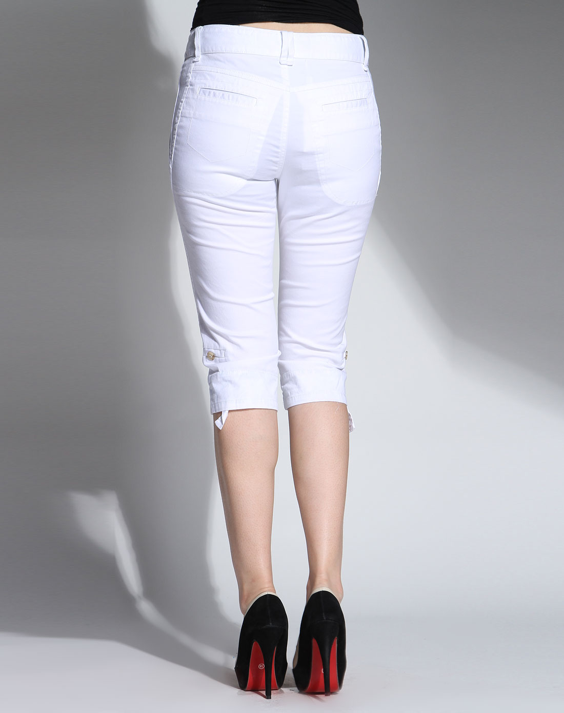 x.y漂白色休闲七分裤