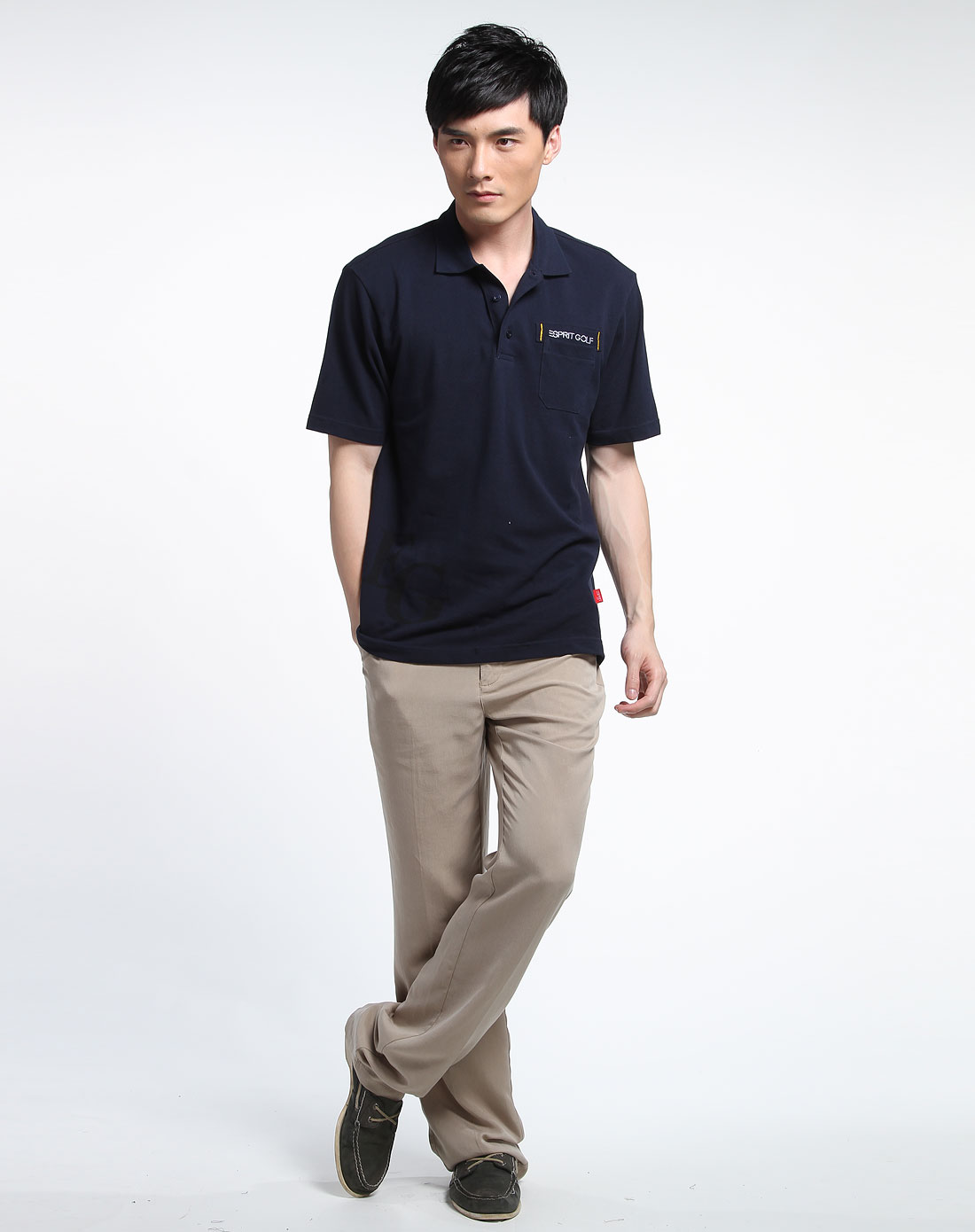 esprit golf男装专场深蓝色高尔夫短袖t恤