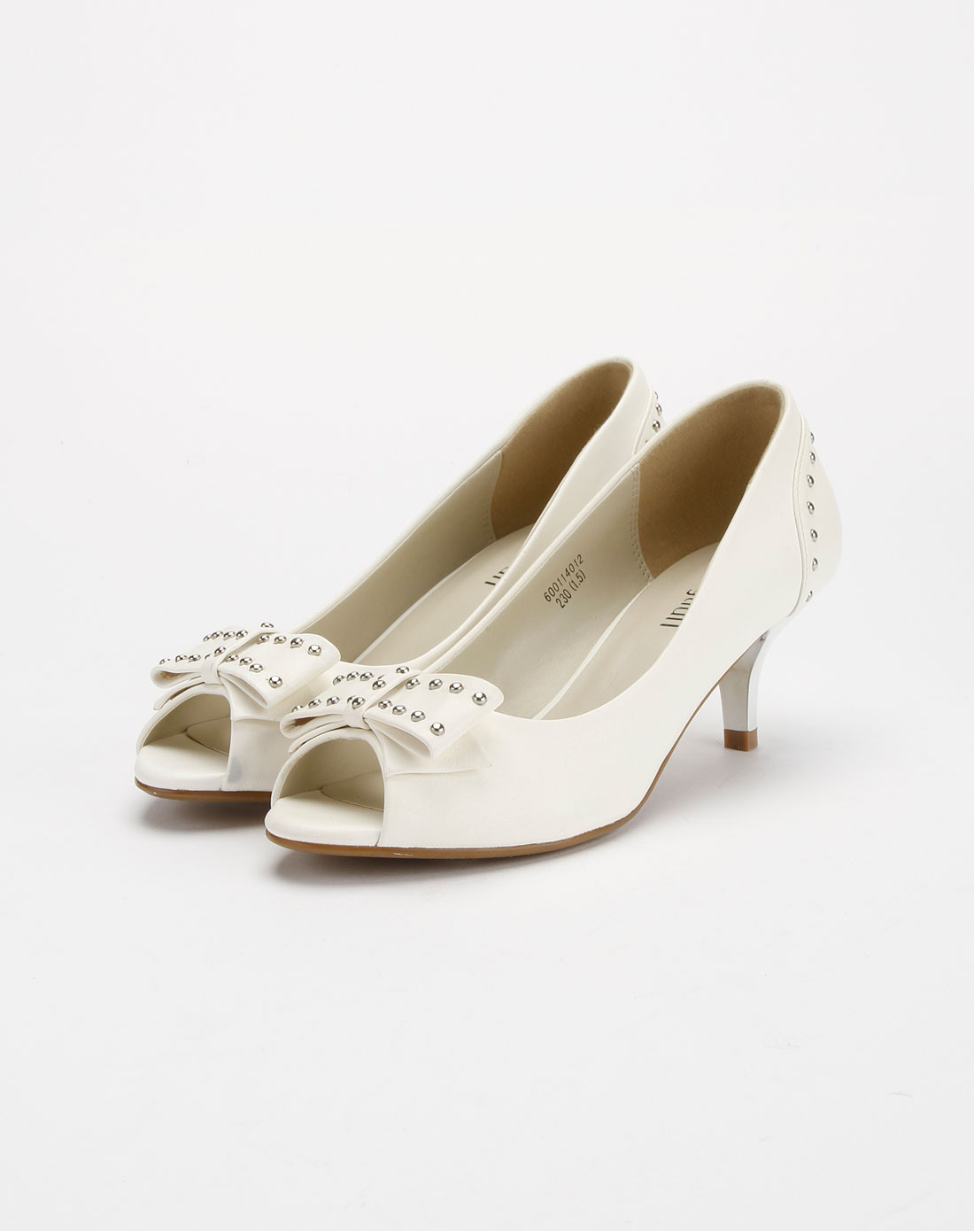 香恋xianglian白色铆钉蝴蝶结时尚鱼嘴高跟鞋_唯品会名牌时尚折扣网