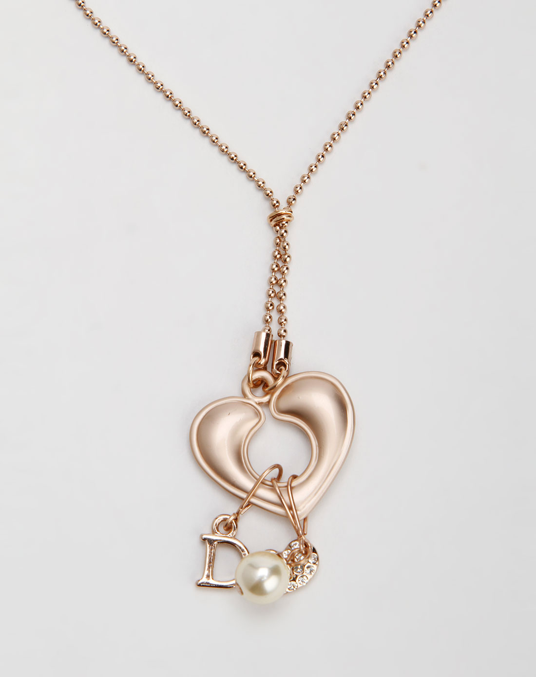 饰品库存专场cling cling 玫瑰金色心形项链