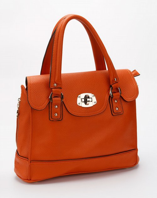 西村名物nishimurameibutsu女包专场橙色压纹休闲手袋