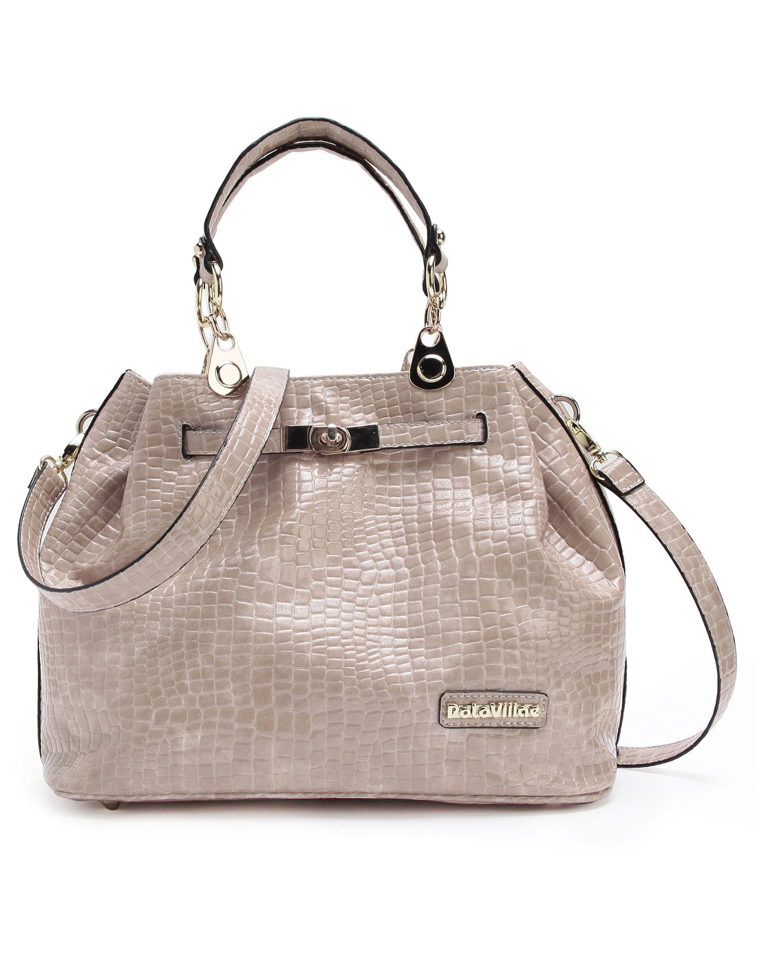 保罗威特polo villae箱包专场-水粉色鳄鱼纹女包