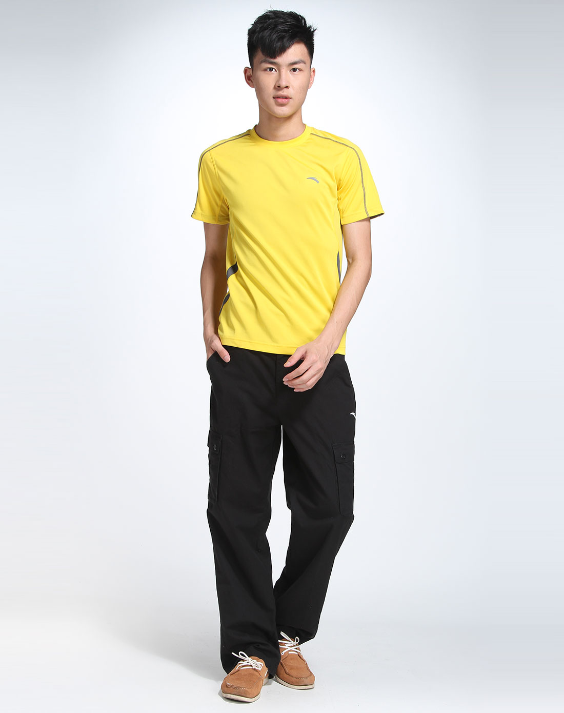 安踏anta男女装男款 嫩黄色圆领短袖t恤5025143-2_唯品会