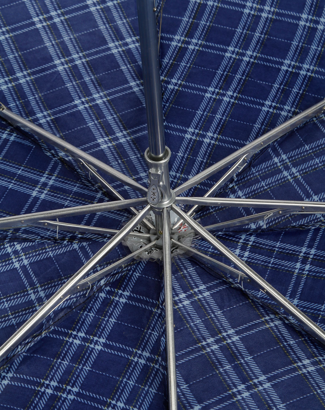 天堂伞藏蓝色方格强力拒水遮阳伞