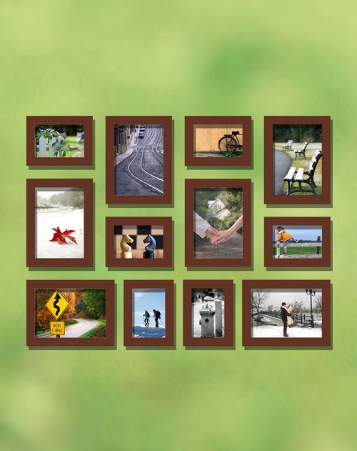 或参照图纸安装,也可发挥想象组合排列;或展示家人照片,也可购买配套