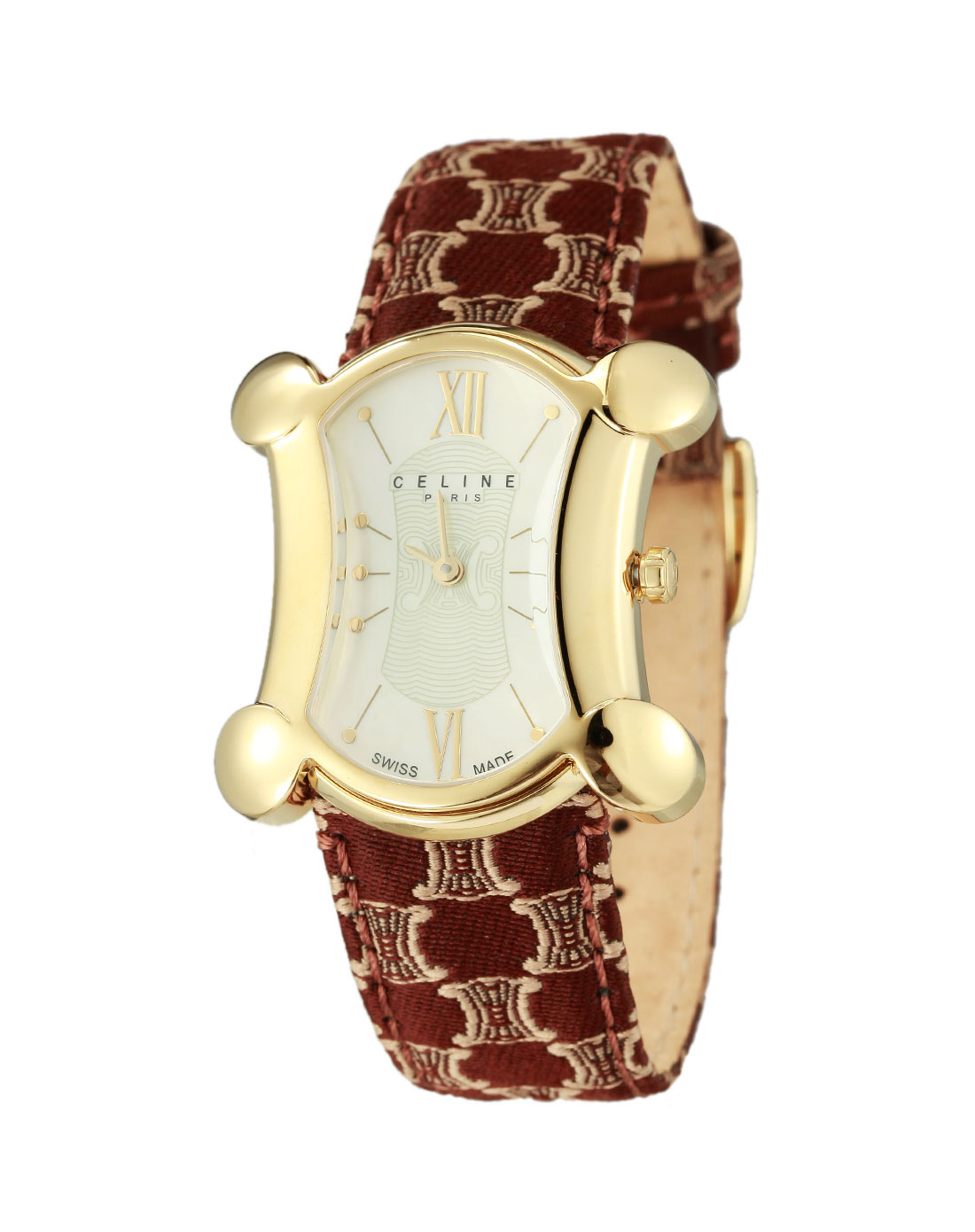 celine 女款白/啡色手表(大)图片