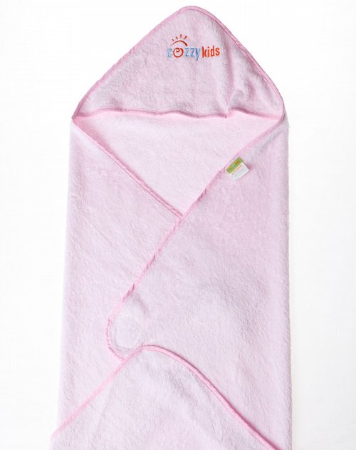 cozzy kids家纺专场竹纤维绣花连帽包被75cm*75cm(粉色)