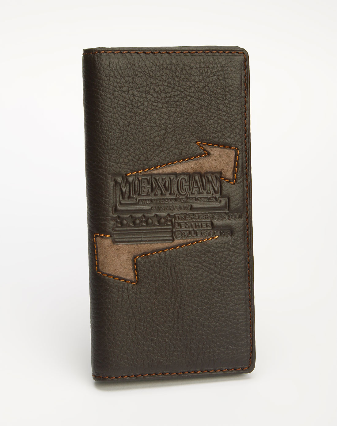稻草人mexican-男包专场深棕色时尚印花图案钱包