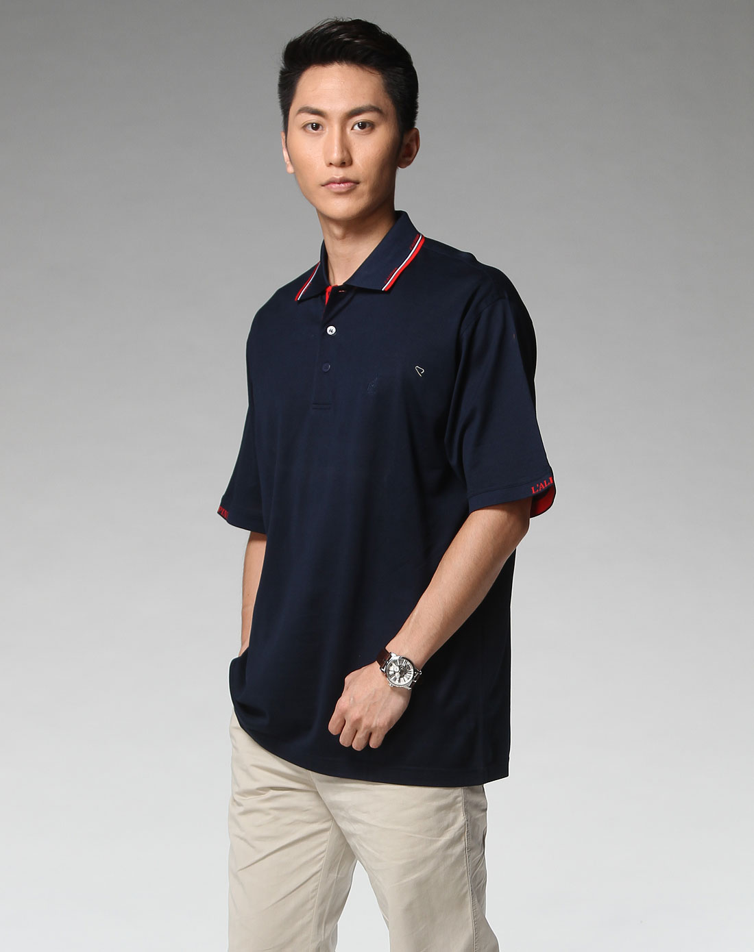 阿尔皮纳(袋鼠)lalpina男装专场芷青色简约短袖t恤