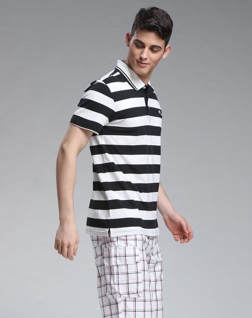 斐乐fila男装专场男款黑/白色运动系列短袖polo衫