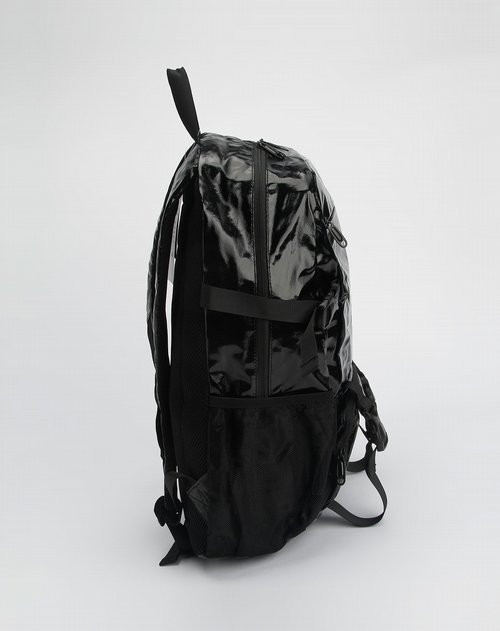 美特斯邦威-男装专场亮黑色化纤双肩电脑包