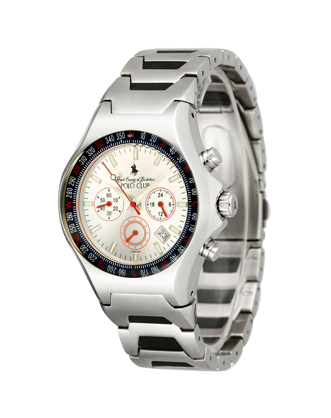 polo club男款银白/黑/银色休闲手表_唯品会名牌时尚折扣网