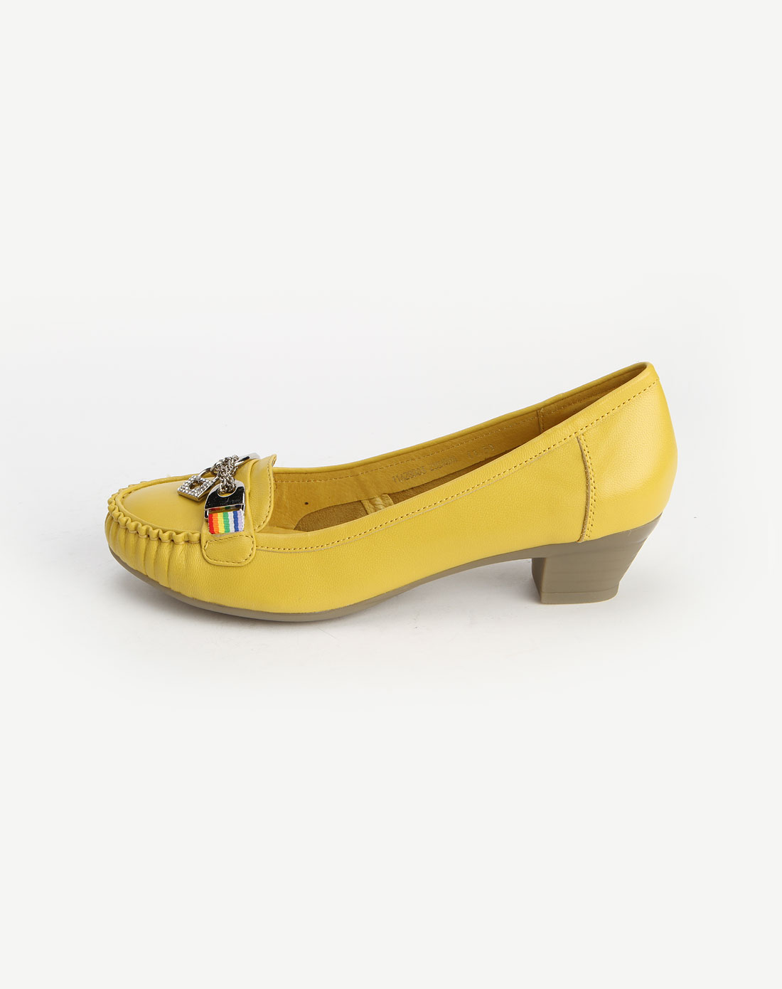 沙驰satchi女款黄色羊皮单鞋