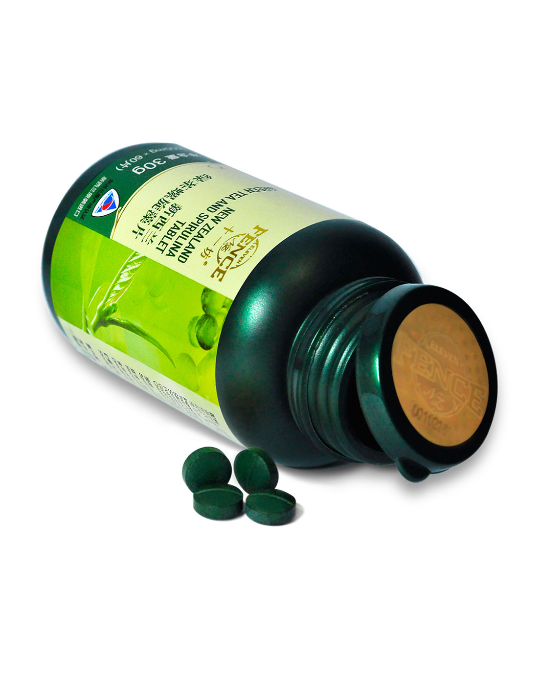 十一坊保健品专场新西兰绿茶螺旋藻片 500mg×60片9421022472216_唯品