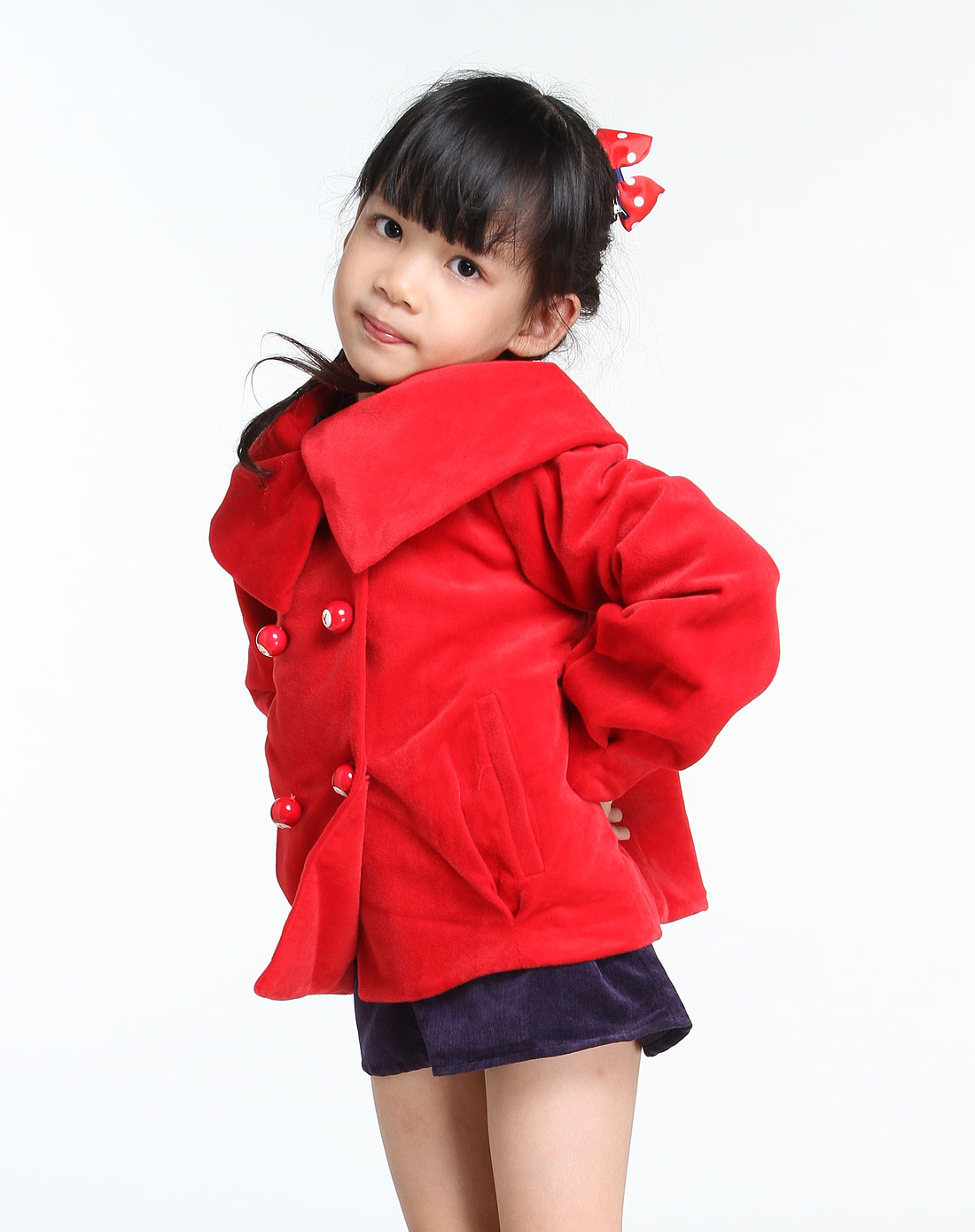 时尚小鱼ssxiaoyu男女童女童红色时尚长袖外套k104210176033_唯品会