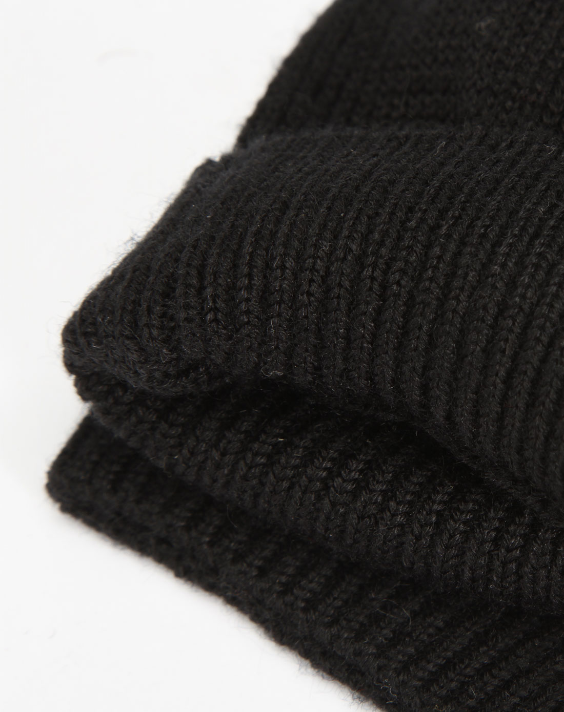 黑色针织长筒手套