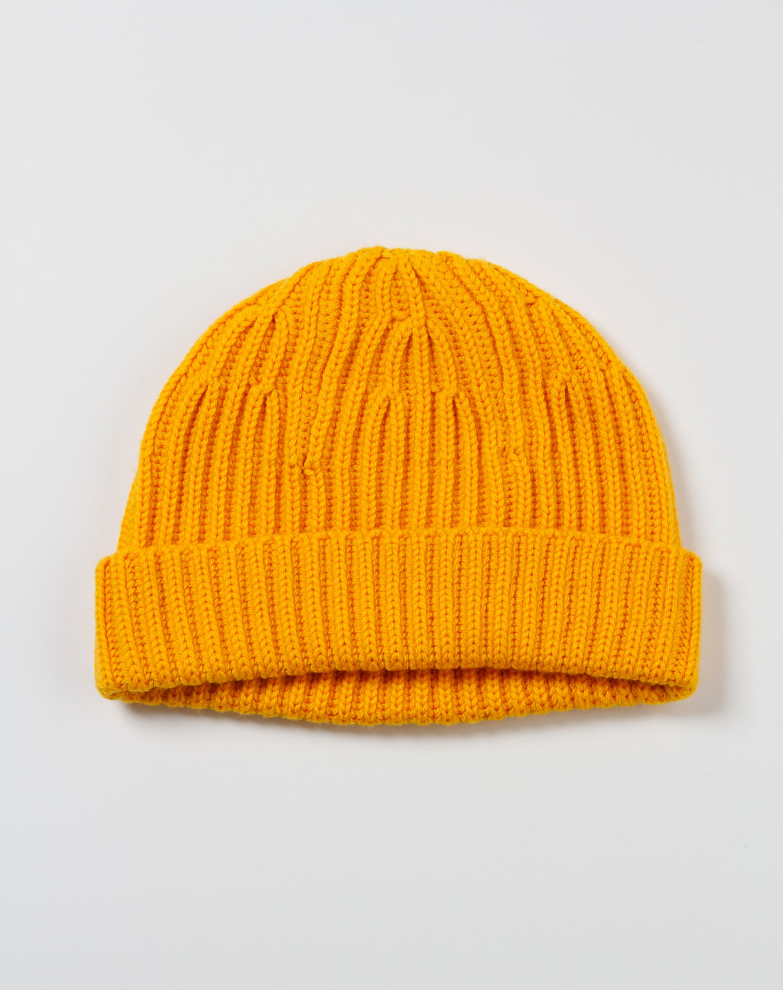 黄色个性针织毛帽