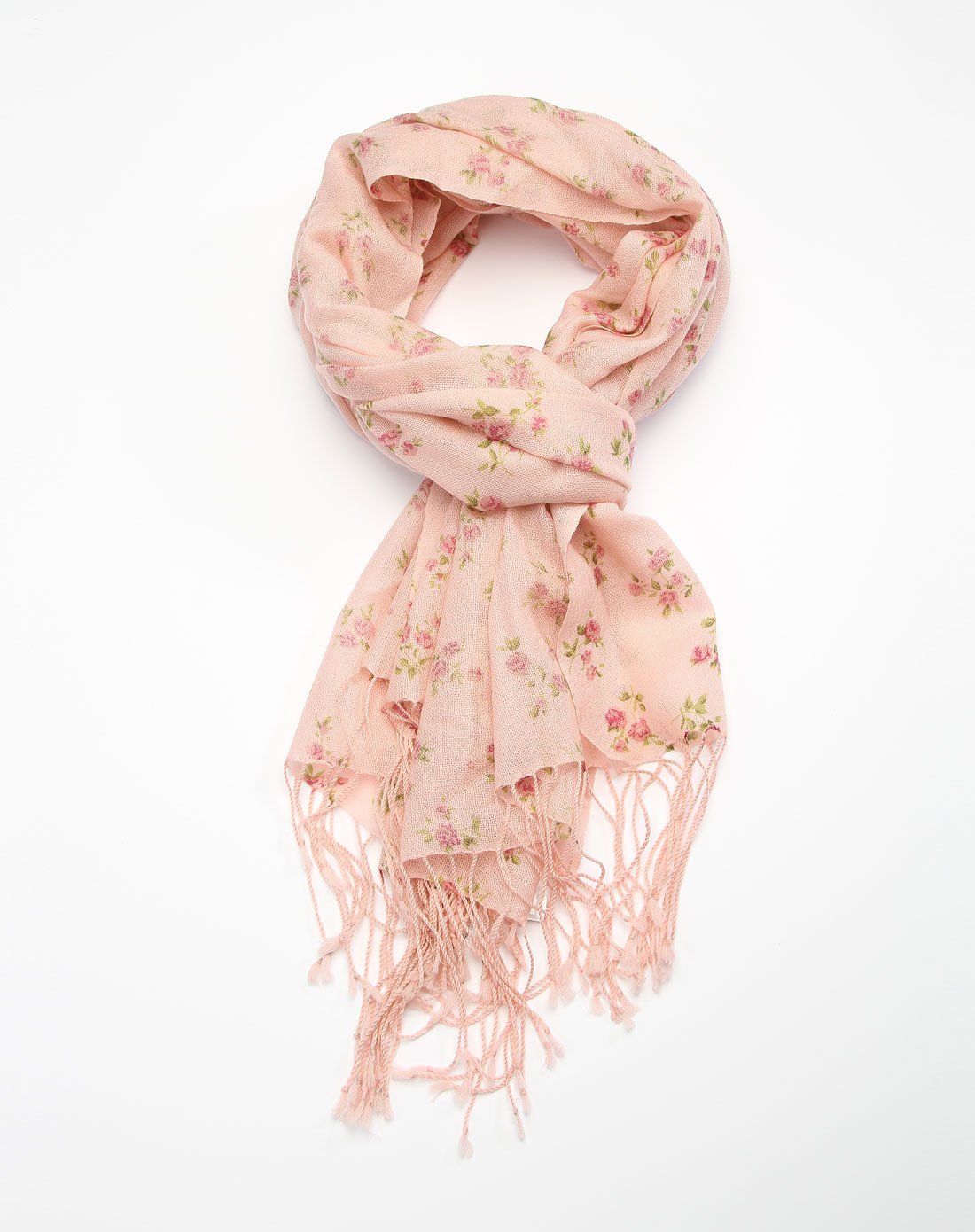 粉色印花优雅围巾