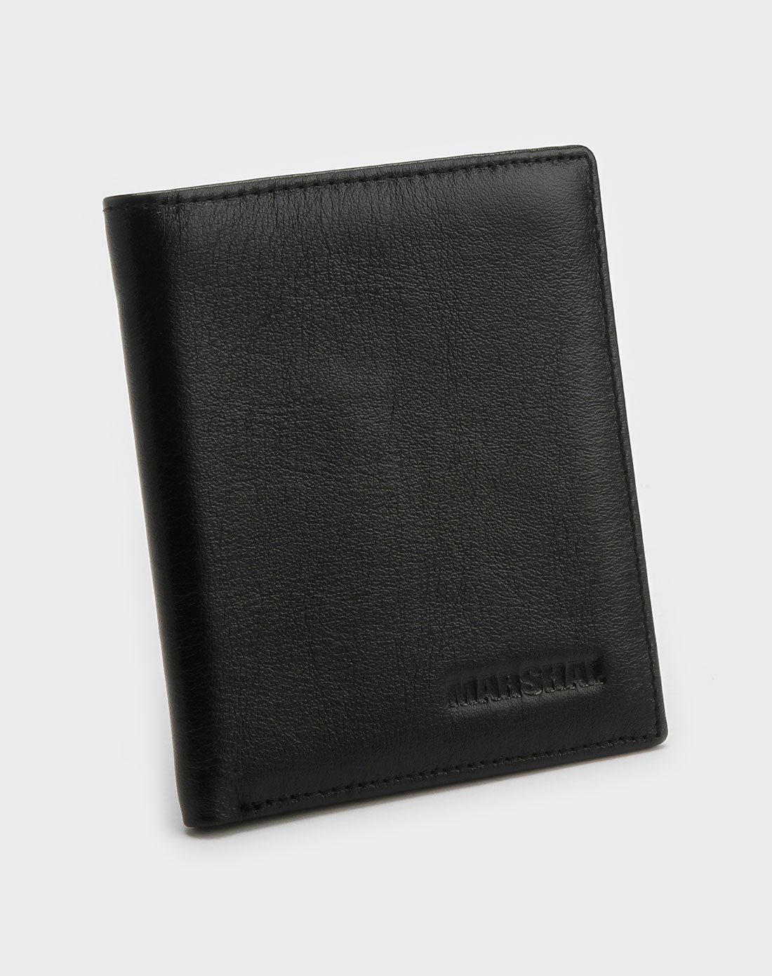 马萨克marshal-男包专场男款黑色漆面裂纹个性钱包