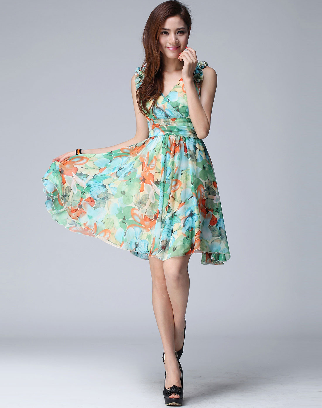 女款花色连衣裙