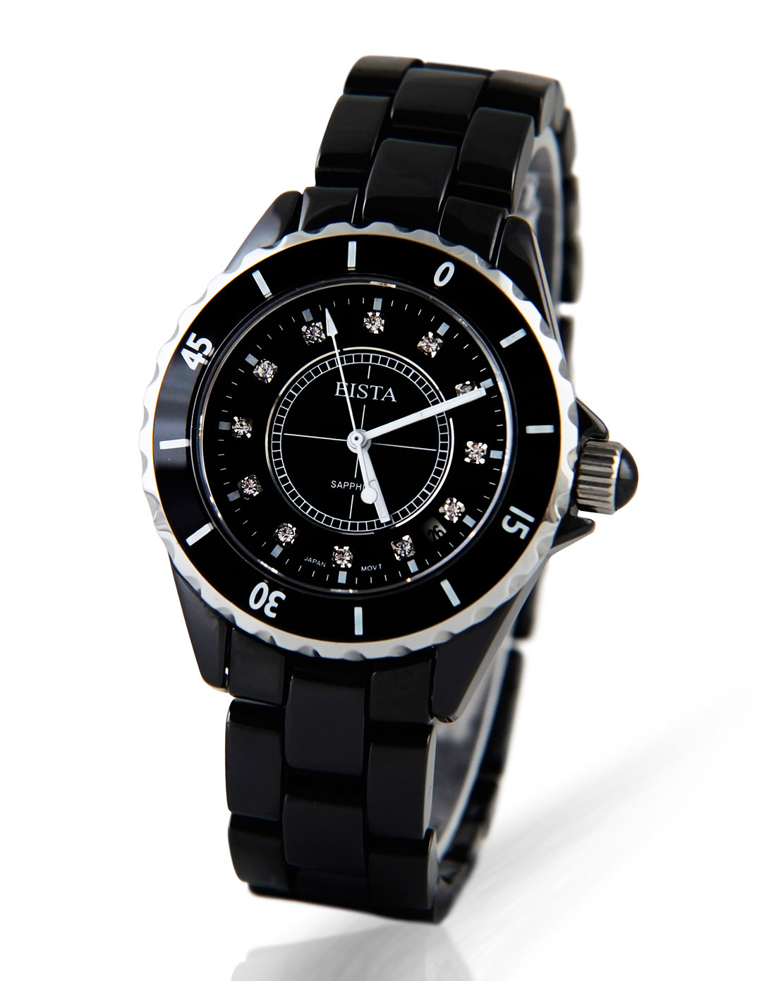亚时达eista手表专场-男款黑色全陶瓷石英腕表