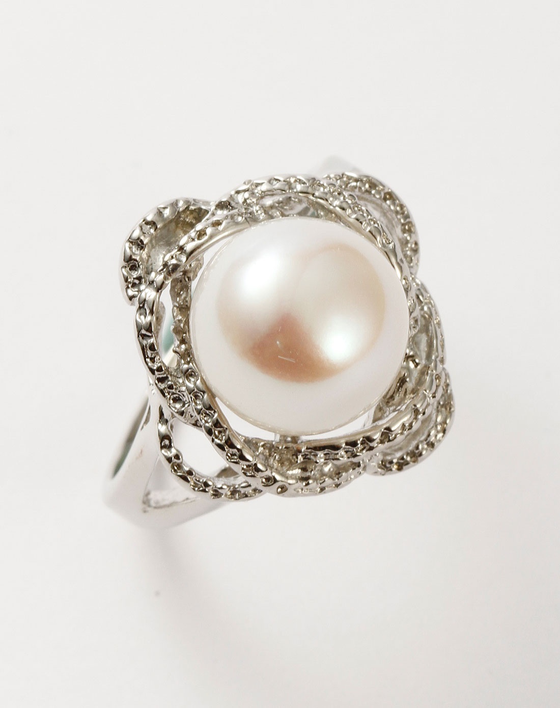 银色时尚名媛天然珍珠戒指