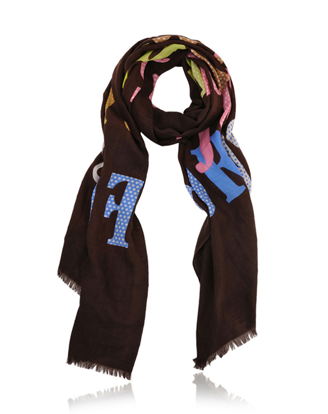 [ 茜子 ] 咖啡色时尚个性设计围巾